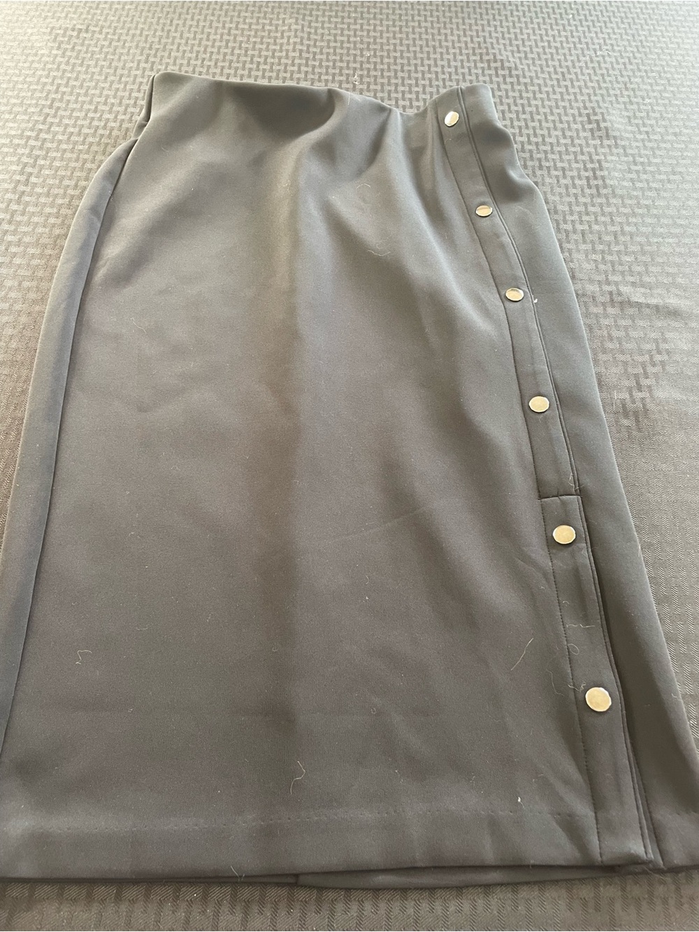 BOLD ELEMENTS Black Button Down Pencil Skirt. Size S